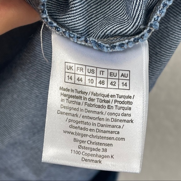 ROTATE Birger Christensen Mindy Denim Dress Sz 10 - Picture 5 of 6